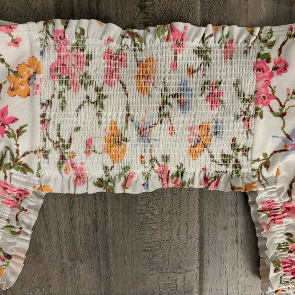Janie and Jack Floral Two-Piece Bikini Set | Girls Size 14 - Picture 9 of 9